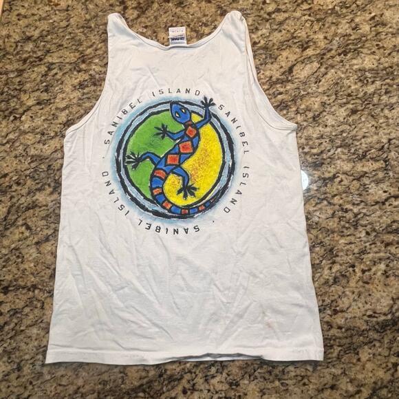 Sanibel island Men’s Small‎ White Tank Top Destination Florida Workout Beach - Picture 9 of 9